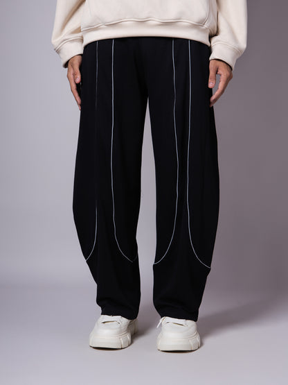 BLACK REFLECTIVE EXTREME BAGGY SWEATPANTS