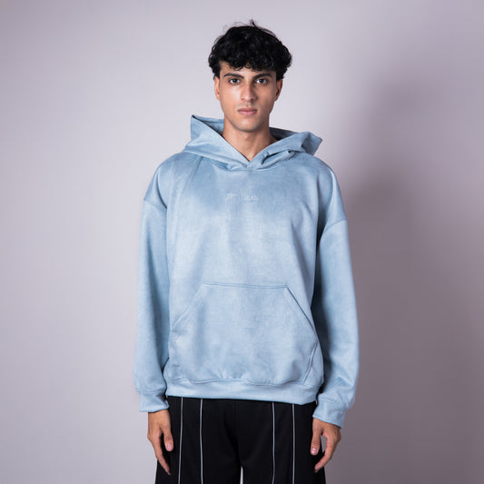 POWDER BLUE SUEDE BLISS HOODIE