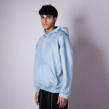 POWDER BLUE SUEDE BLISS HOODIE