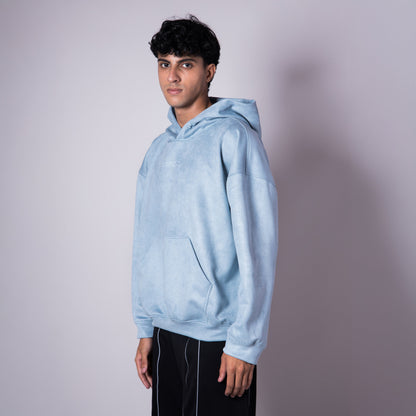 POWDER BLUE SUEDE BLISS HOODIE