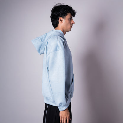 POWDER BLUE SUEDE BLISS HOODIE