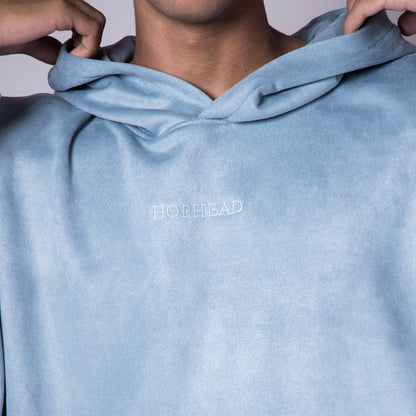 POWDER BLUE SUEDE BLISS HOODIE