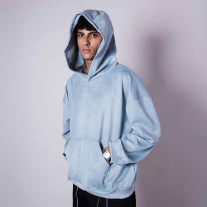 POWDER BLUE SUEDE BLISS HOODIE