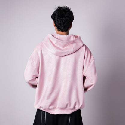 CORAL PINK SUEDE BLISS HOODIE