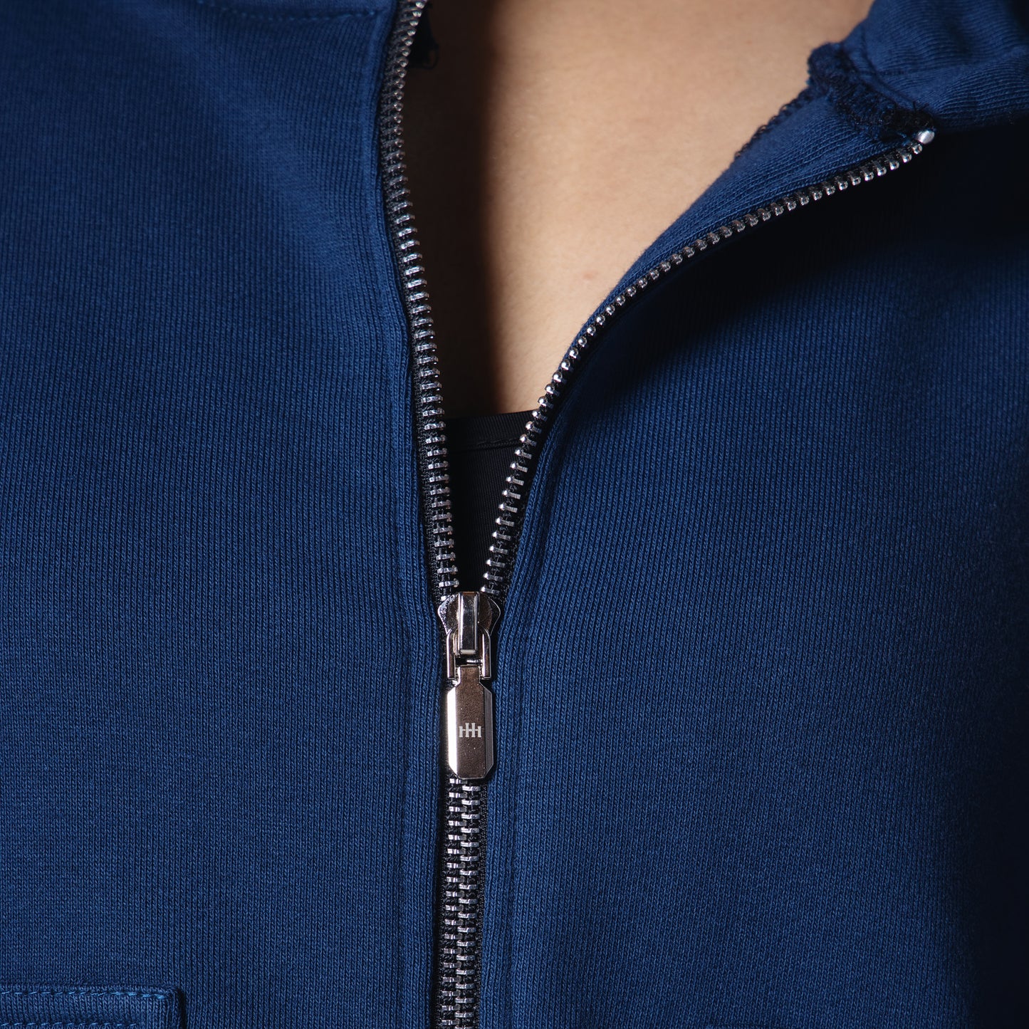 BLUE BASIC HEAVY ZIPPER HOODIE