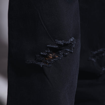 BLACK ECLIPSE RIPPED DENIM