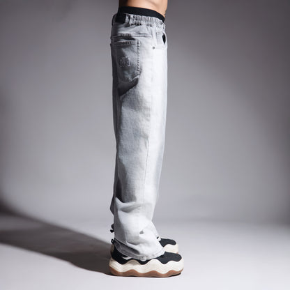 GREY SIDE FLOW DENIM