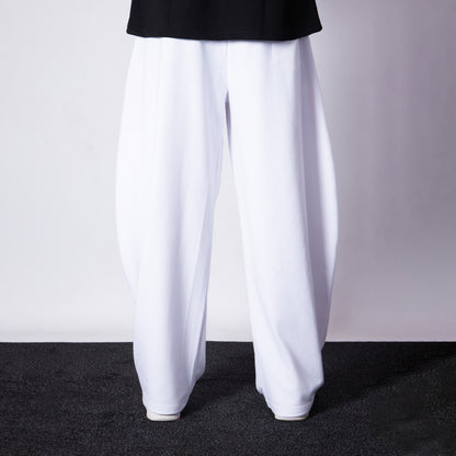 WHITE EXTREME BAGGY BASIC SWEATPANTS