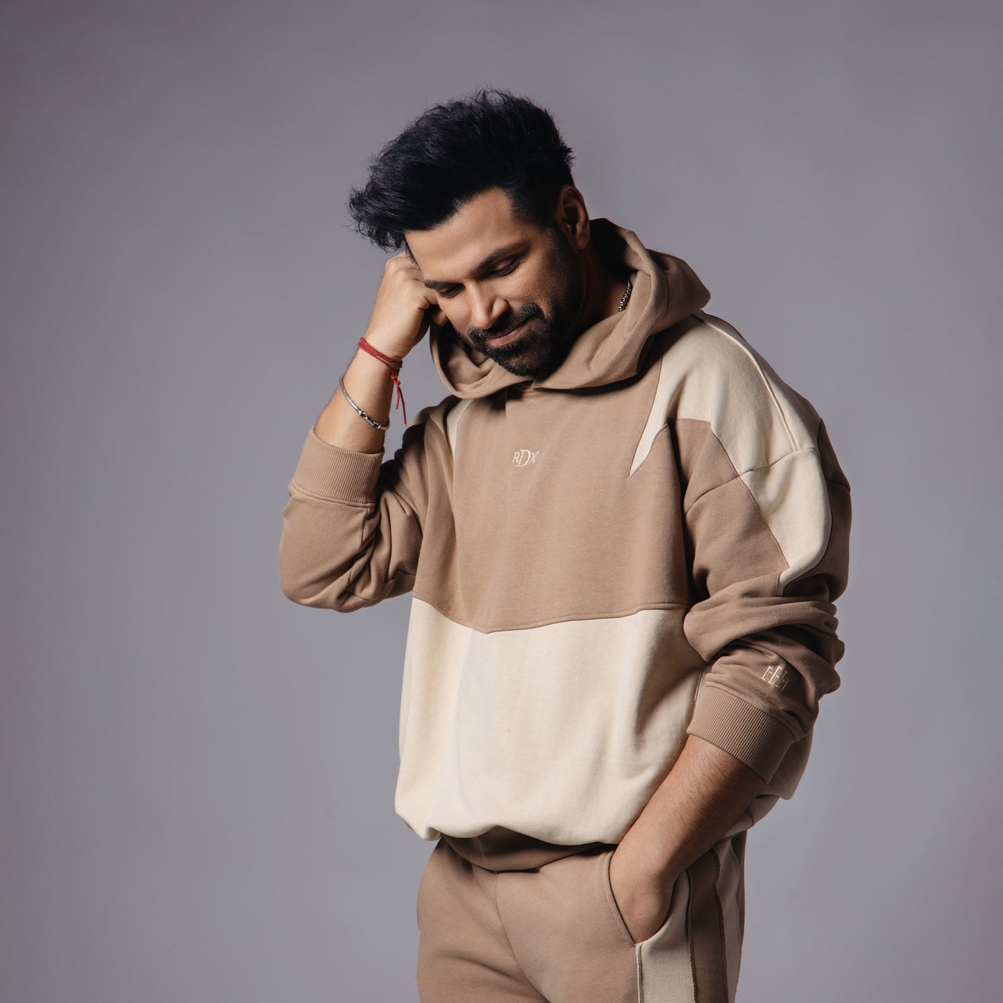 LIGHT BROWN CUT & SEW HOODIE