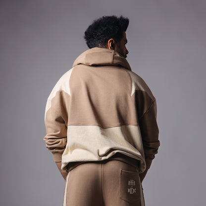 LIGHT BROWN CUT & SEW HOODIE