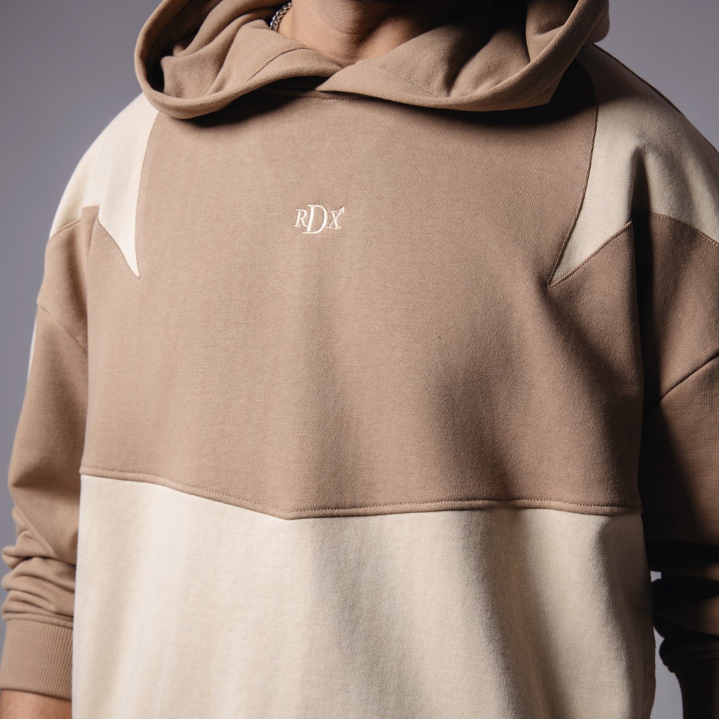 LIGHT BROWN CUT & SEW HOODIE