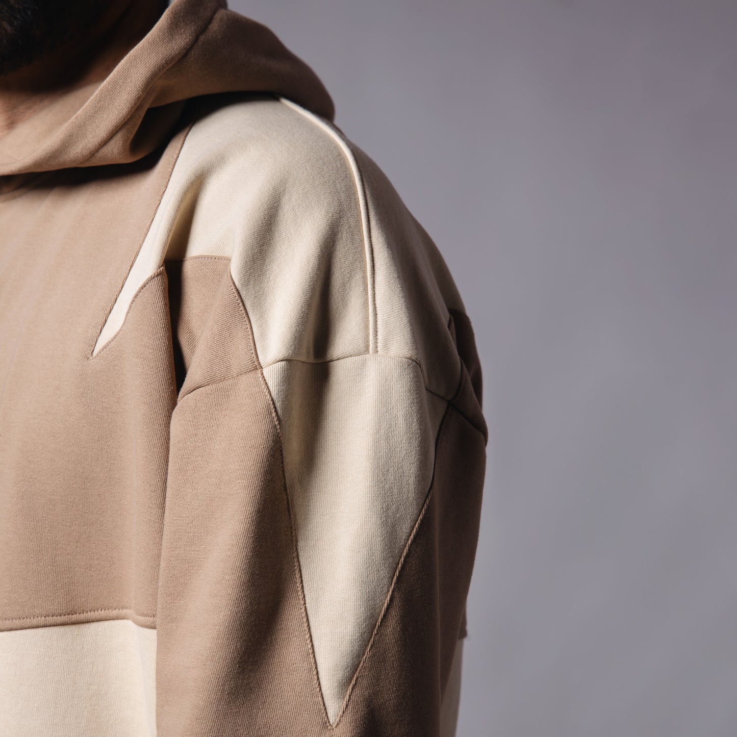 LIGHT BROWN CUT & SEW HOODIE