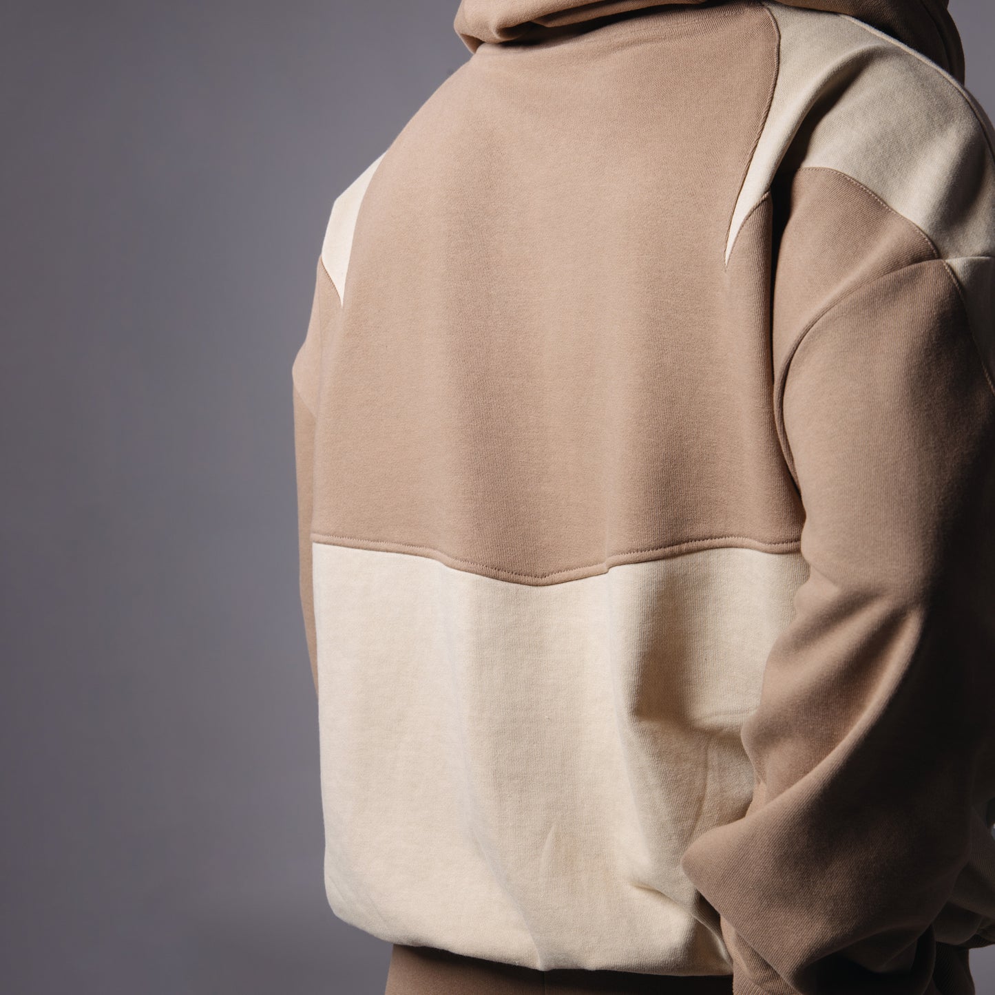 LIGHT BROWN CUT & SEW HOODIE