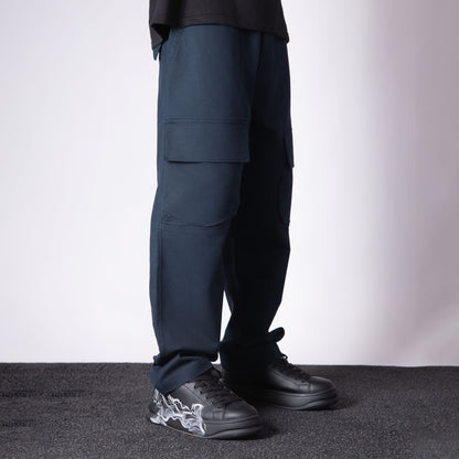NAVY BLUE FRONT POCKET COTTON CARGO