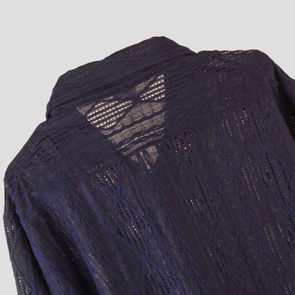 NAVY BLUE RESORT MESH SHIRT