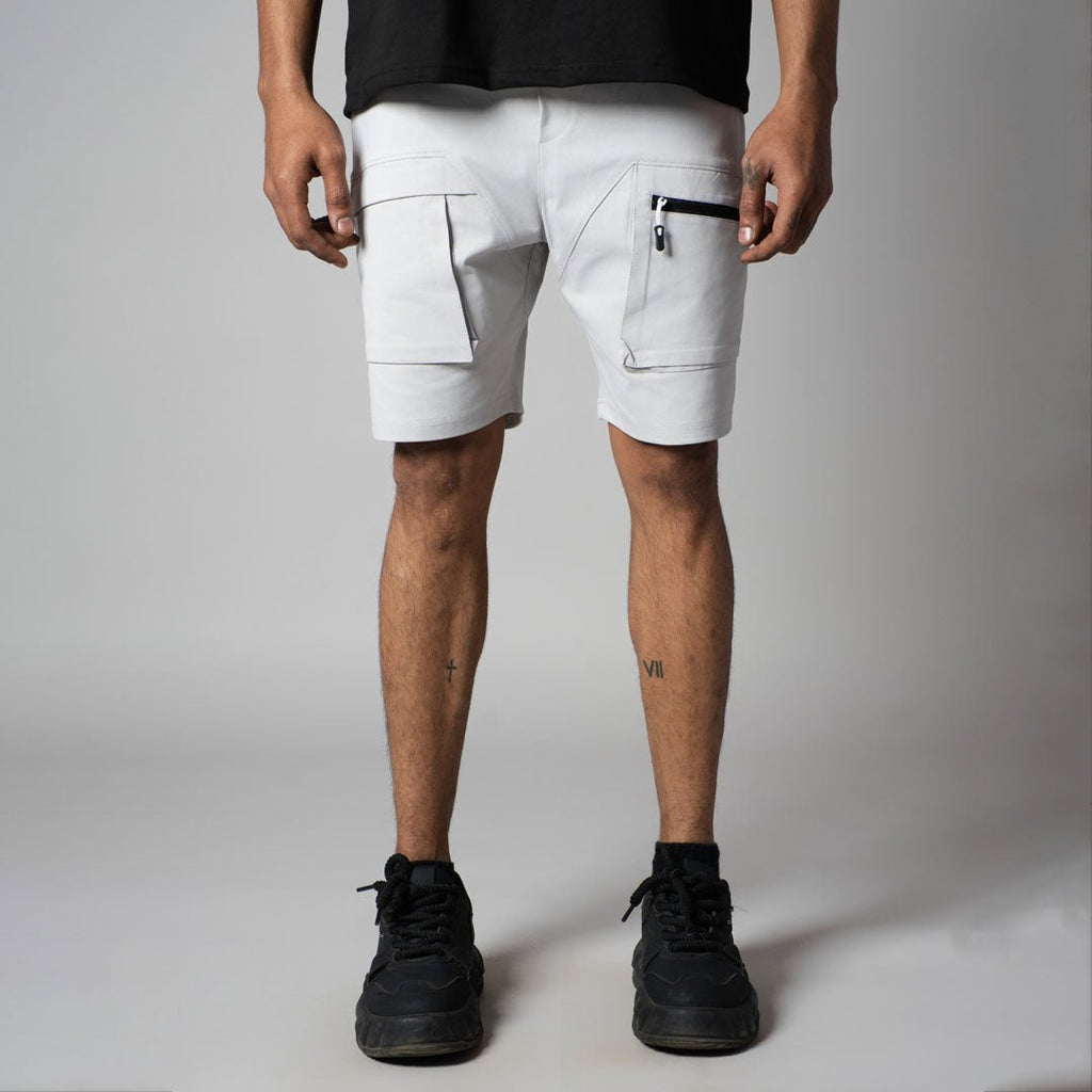 ASH GREY DOUBLE POCKET SHORTS - Hophead