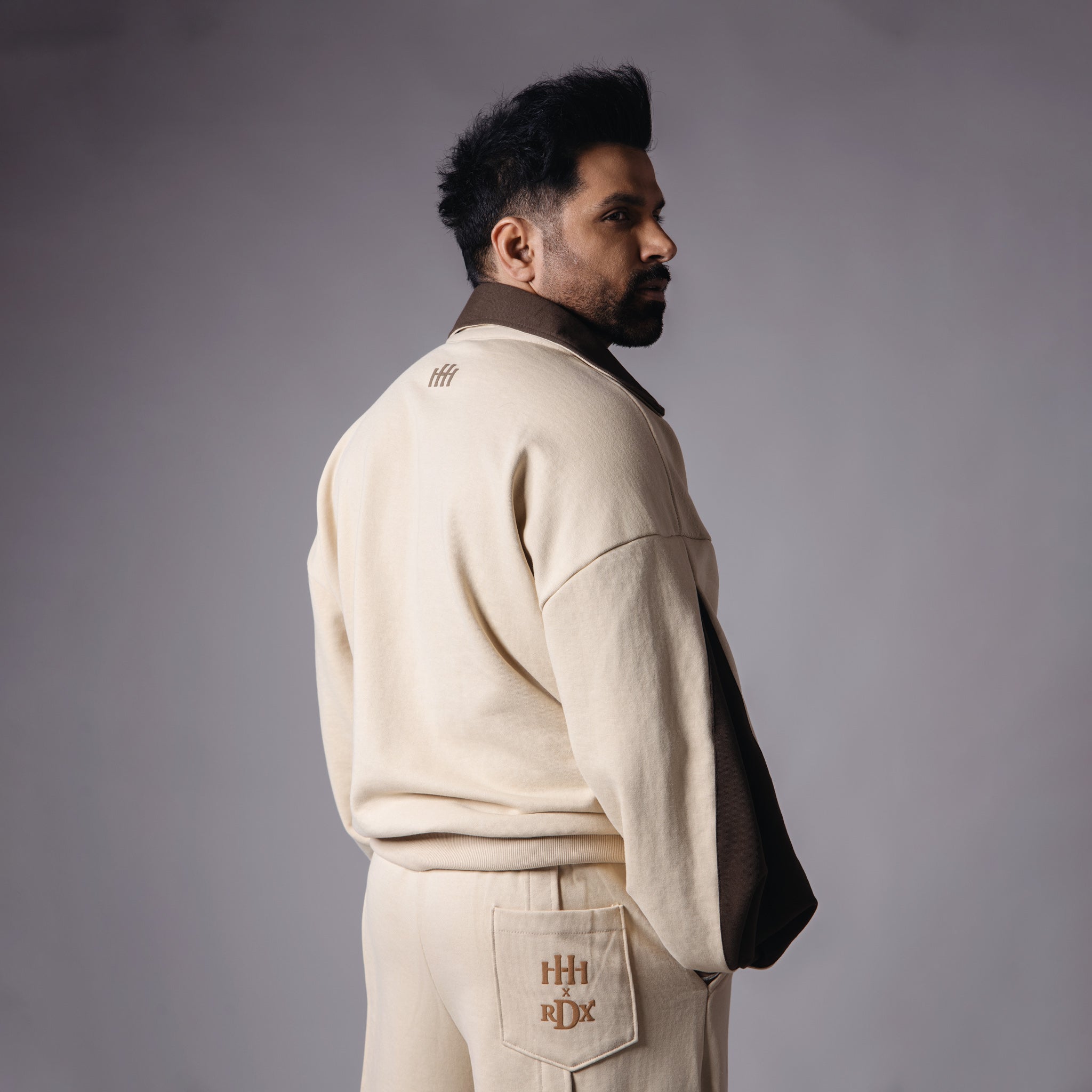 BEIGE & BROWN DUAL COLOUR SLEEVE JACKET - Hophead