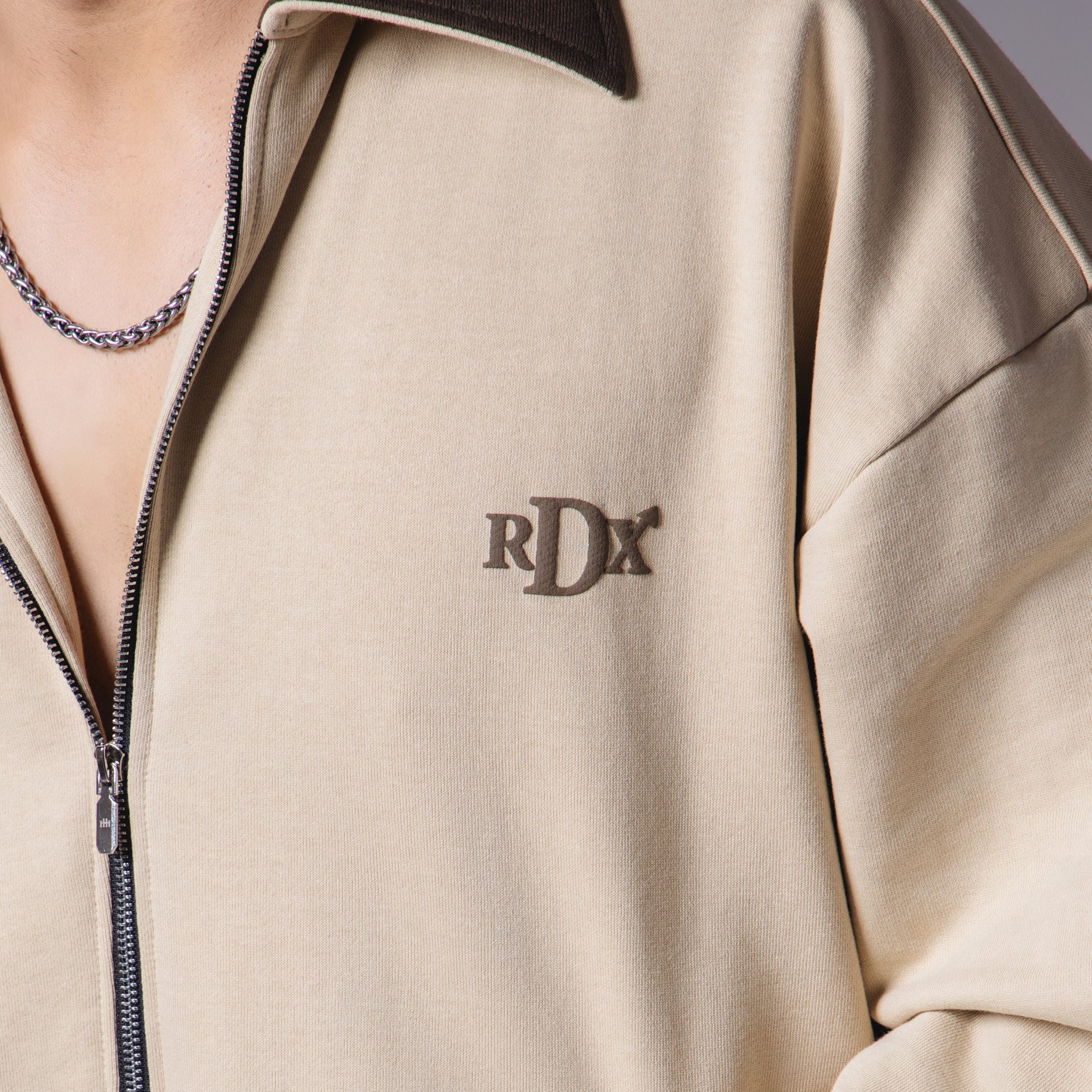 BEIGE & BROWN DUAL COLOUR SLEEVE JACKET - Hophead