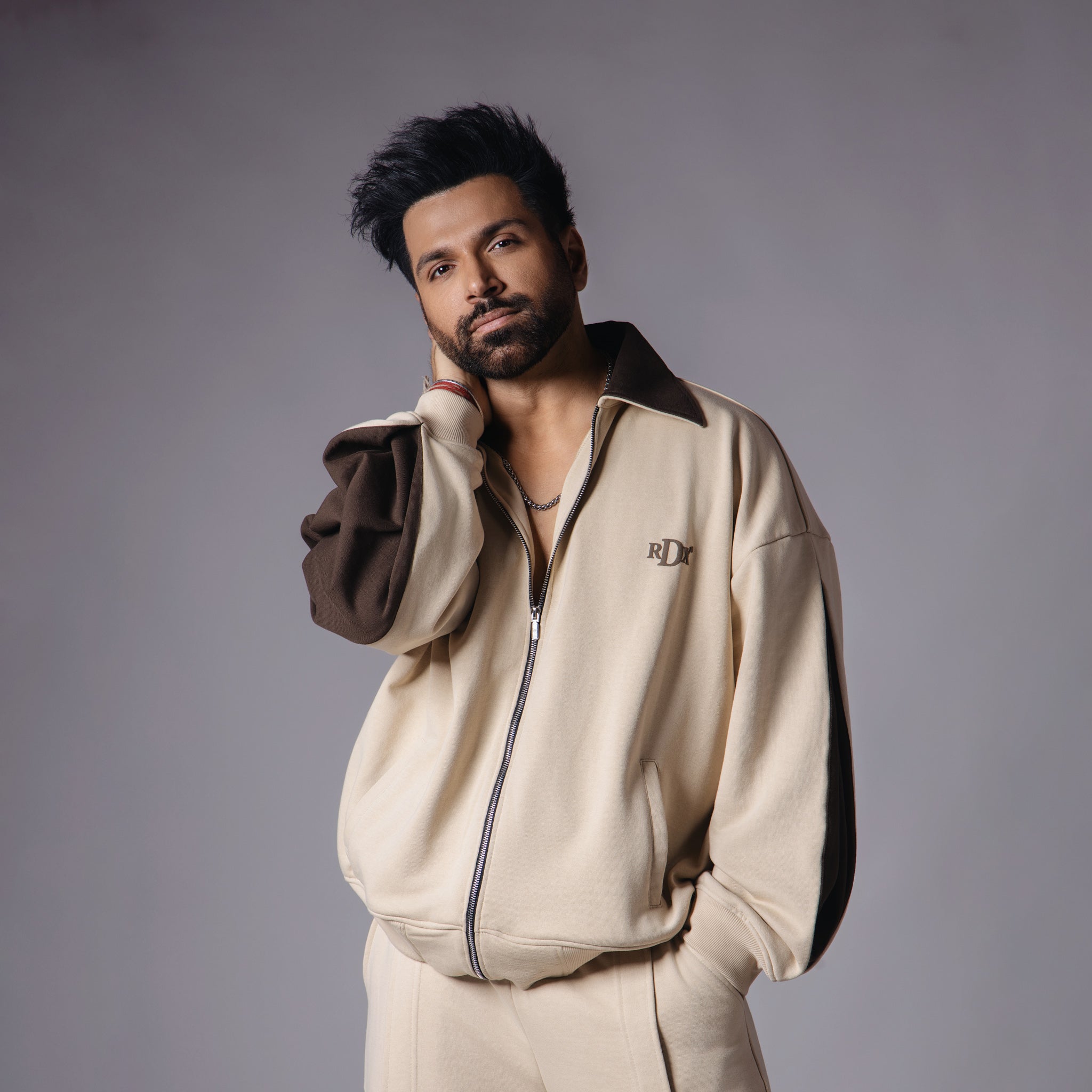 BEIGE & BROWN DUAL COLOUR SLEEVE JACKET - Hophead