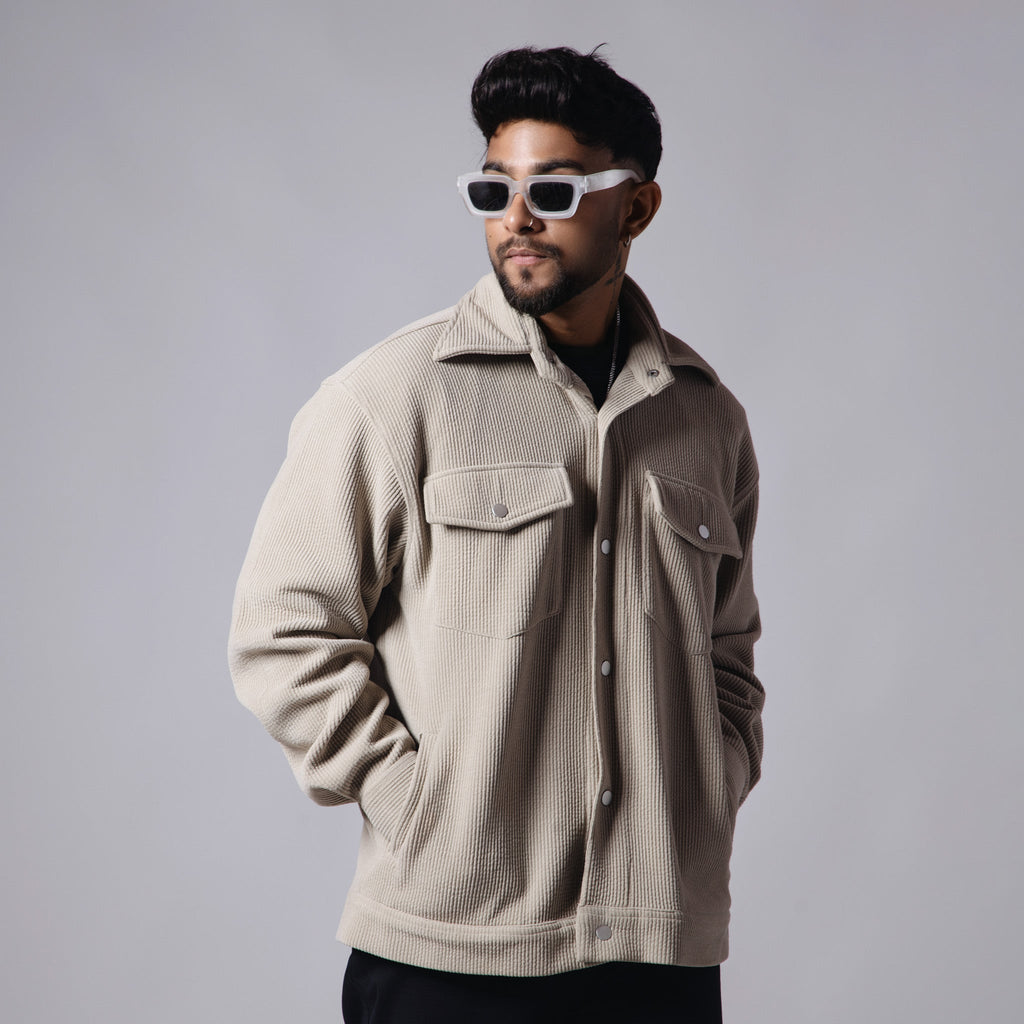 BEIGE CORDUROY SHACKET - Hophead