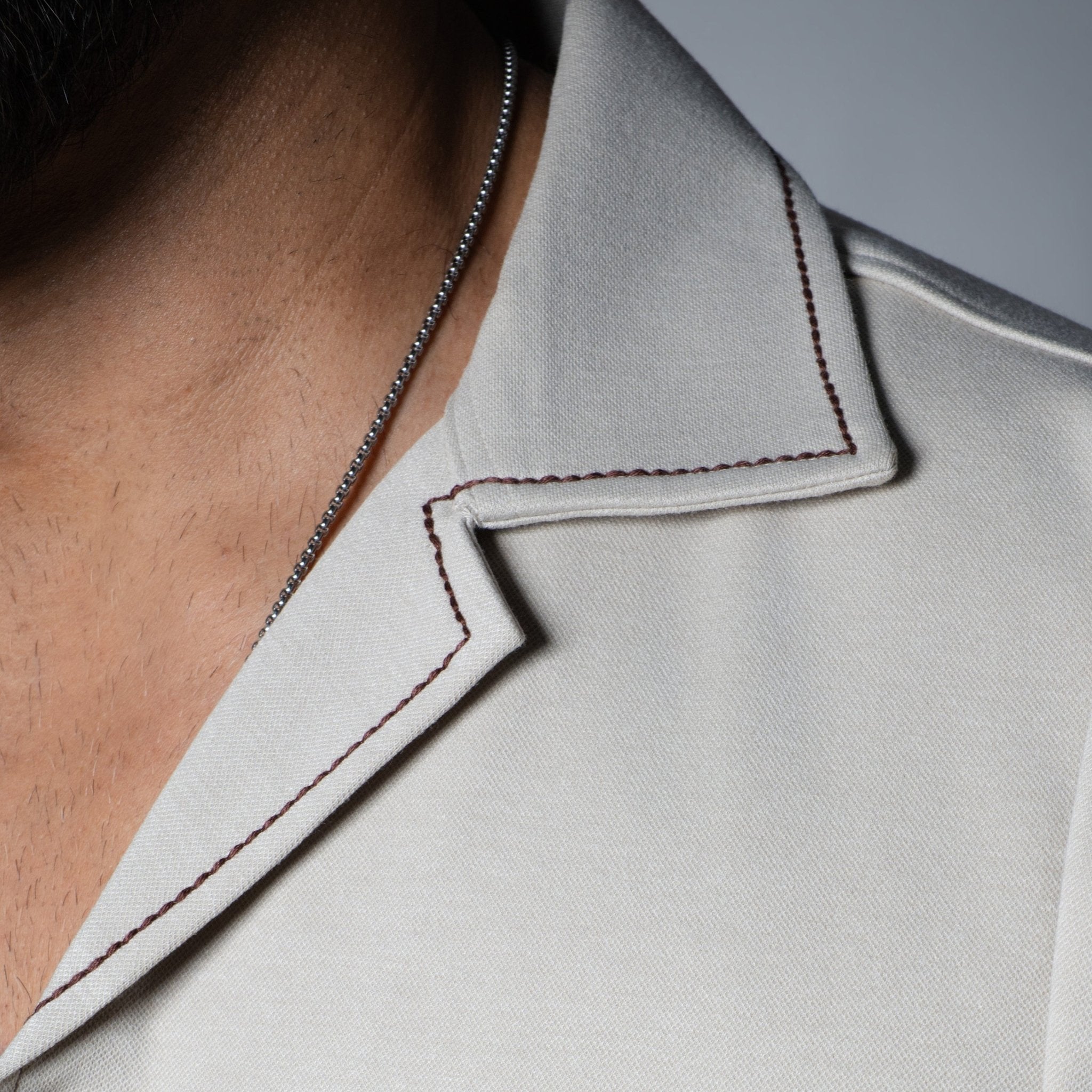 Beige Cuban Collar Shirt - Hophead