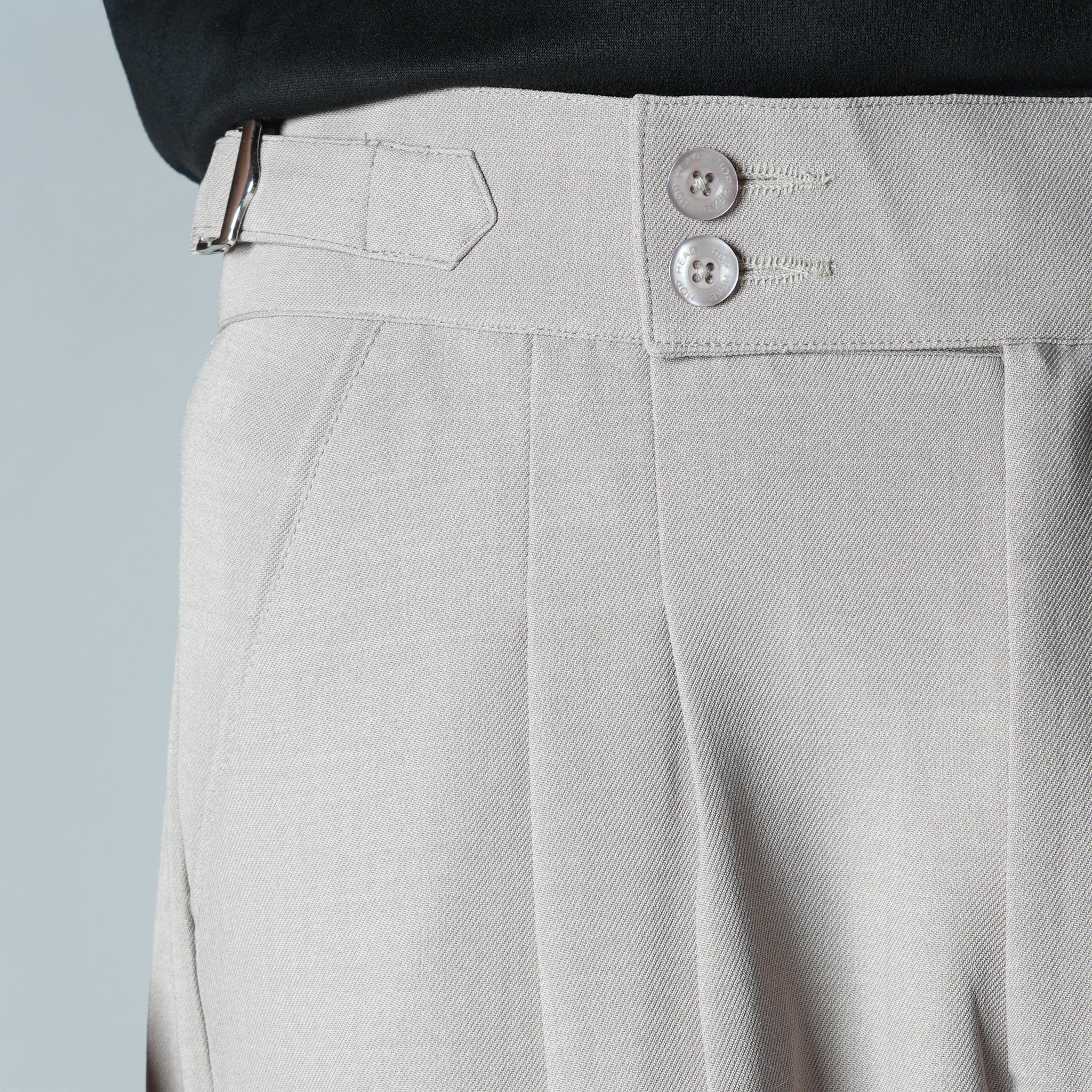 BEIGE DOUBLE PLEAT STRAIGHT FIT TROUSER - Hophead