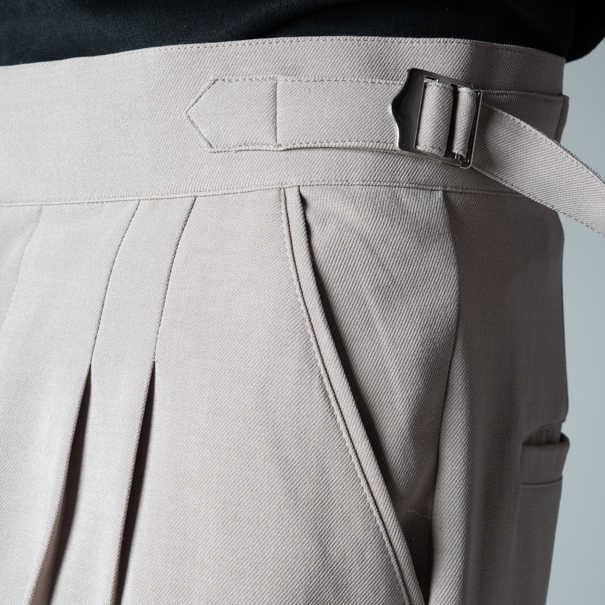 BEIGE DOUBLE PLEAT STRAIGHT FIT TROUSER - Hophead