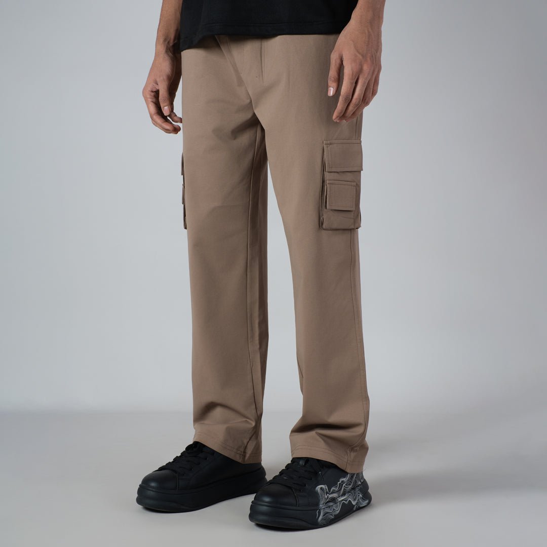 BEIGE DOUBLEDECK POCKET CARGO SWEATPANT - Hophead