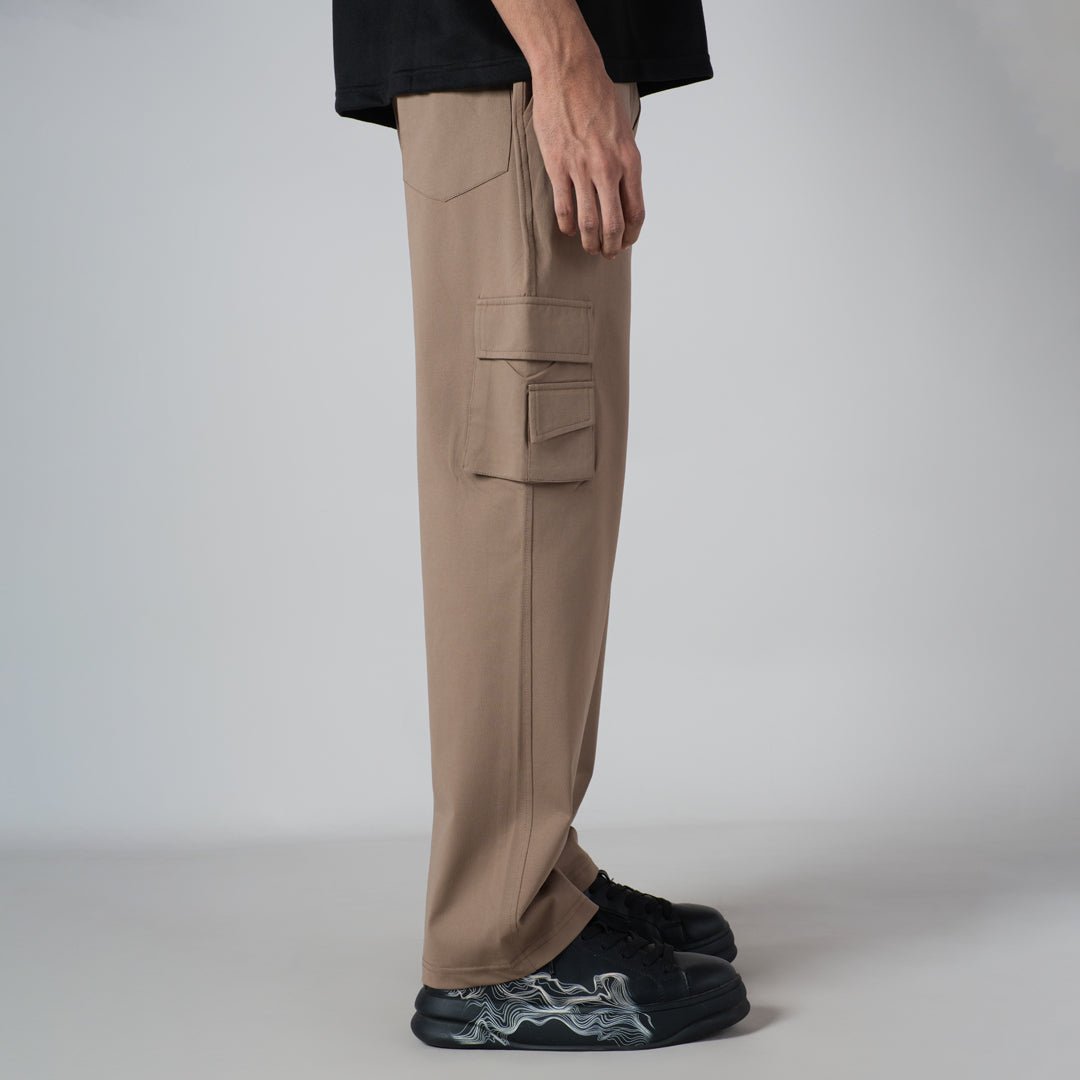 BEIGE DOUBLEDECK POCKET CARGO SWEATPANT - Hophead