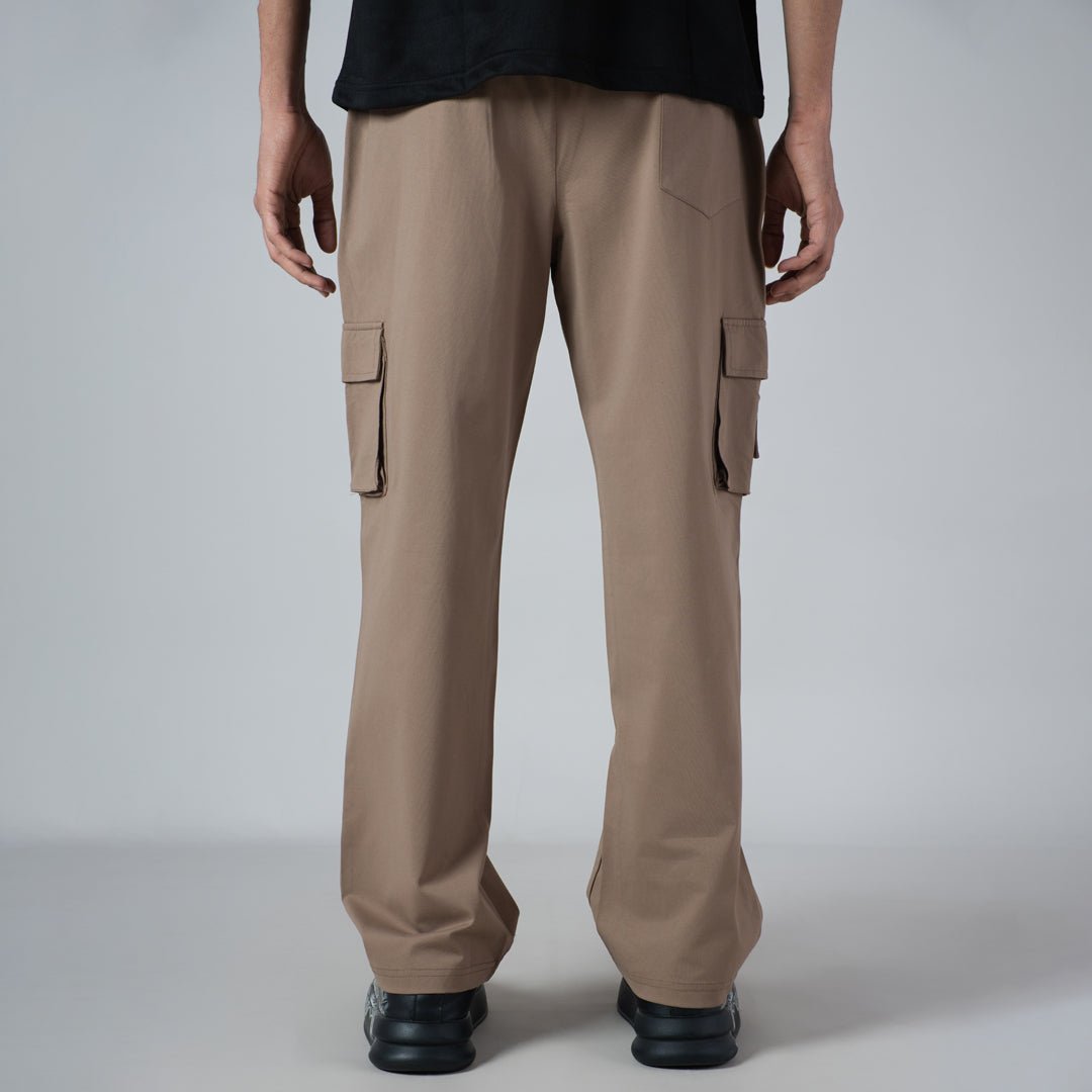 BEIGE DOUBLEDECK POCKET CARGO SWEATPANT - Hophead