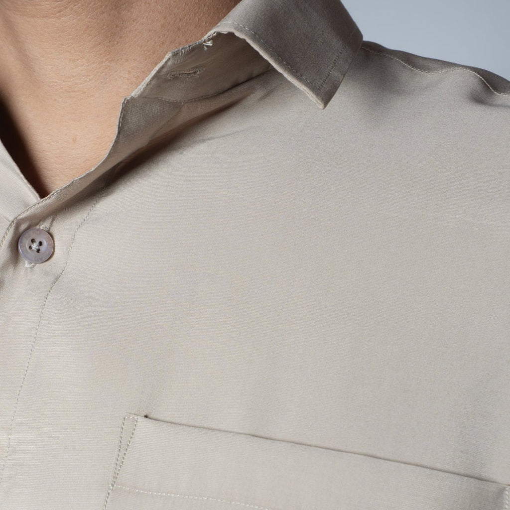 BEIGE ESSENTIAL SUEDE LUXE SHIRT - Hophead