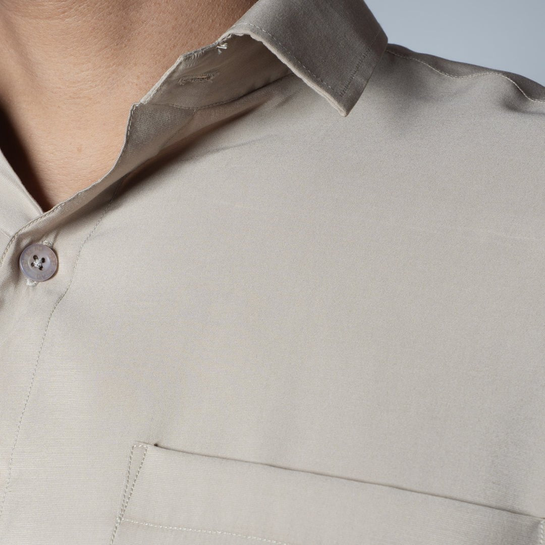BEIGE ESSENTIAL SUEDE LUXE SHIRT - Hophead