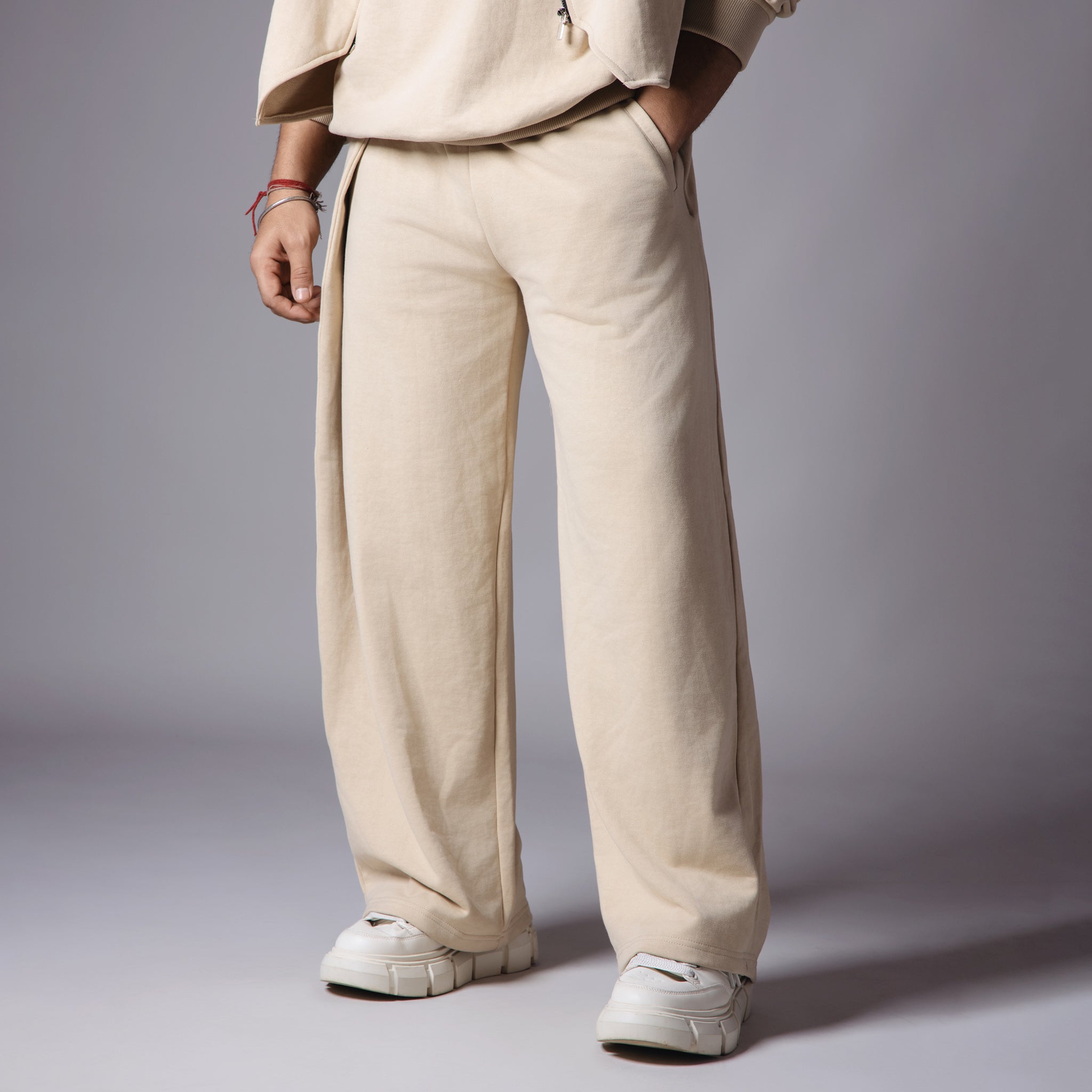 BEIGE EXTRA PANEL SWEATPANTS - Hophead