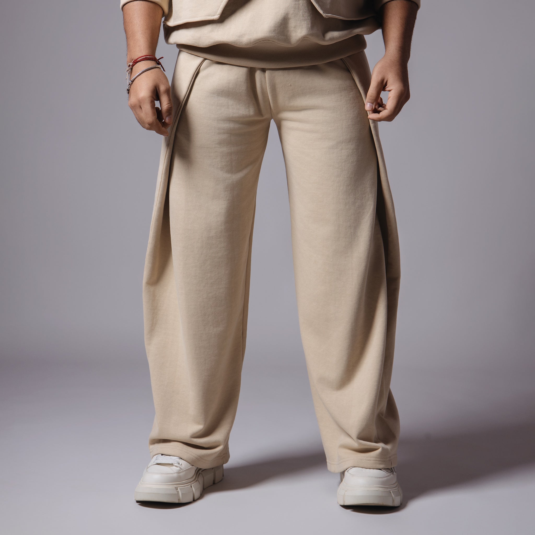 BEIGE EXTRA PANEL SWEATPANTS - Hophead