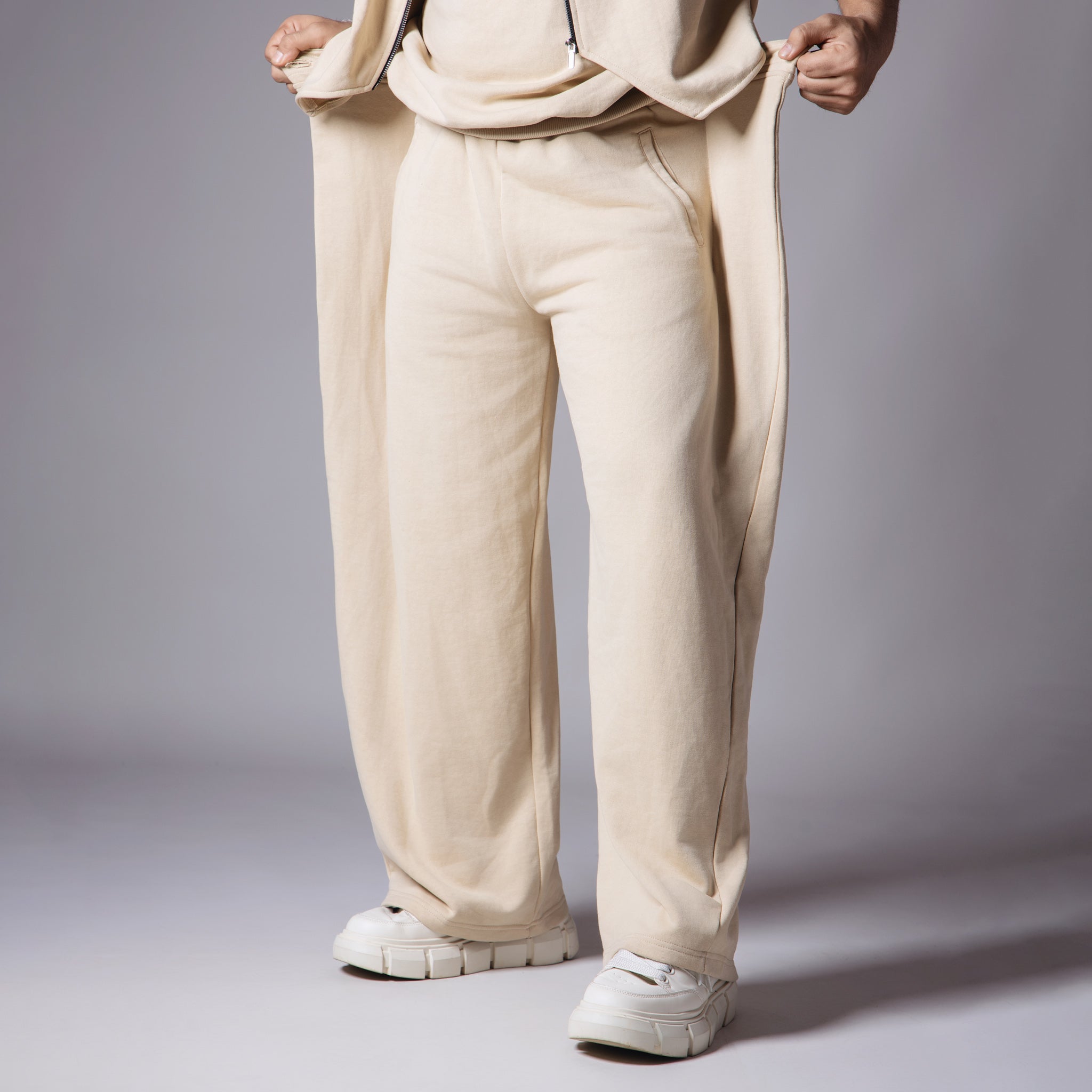 BEIGE EXTRA PANEL SWEATPANTS - Hophead