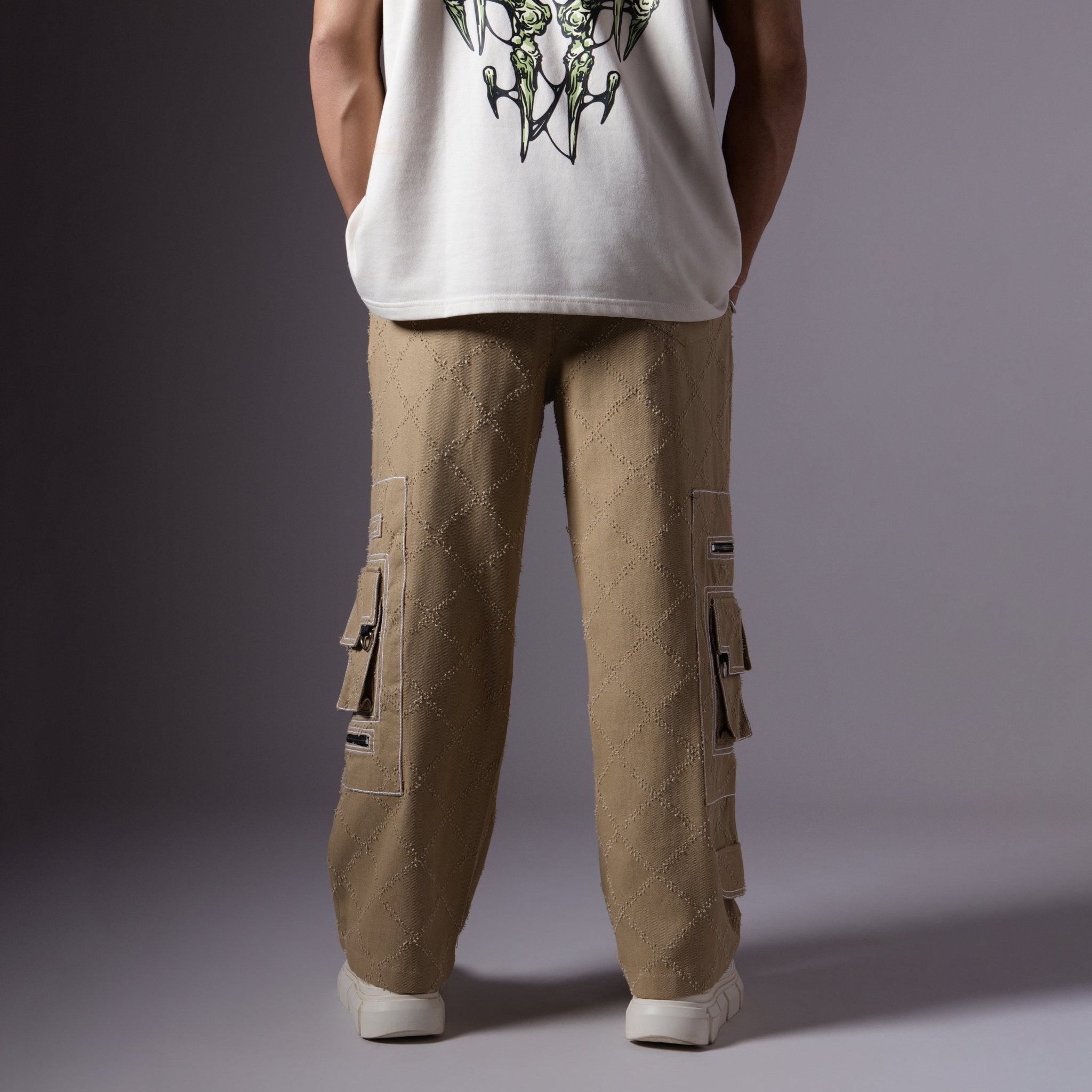 BEIGE POCKET DENIM CARGO - RDX - Hophead