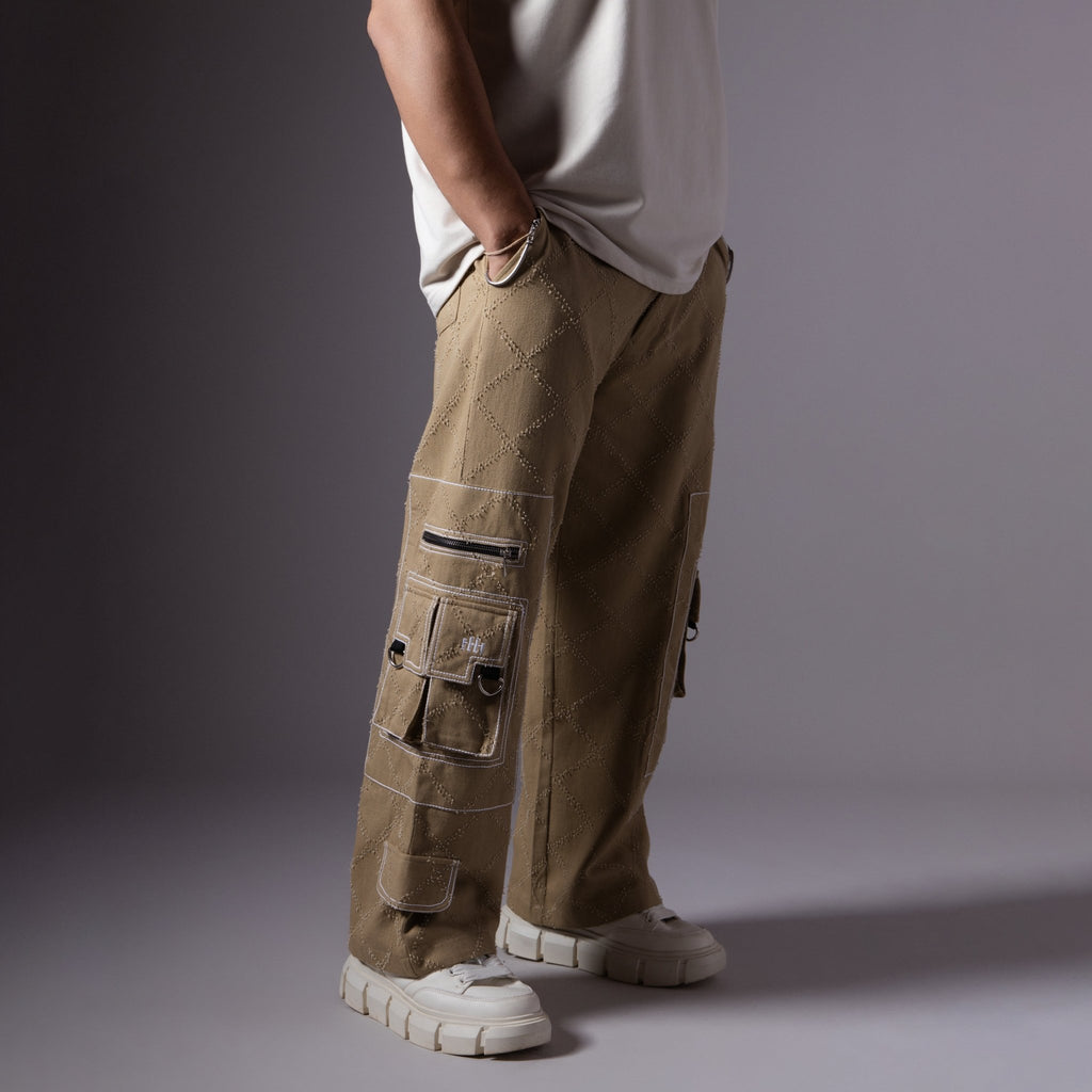 BEIGE POCKET DENIM CARGO - RDX - Hophead