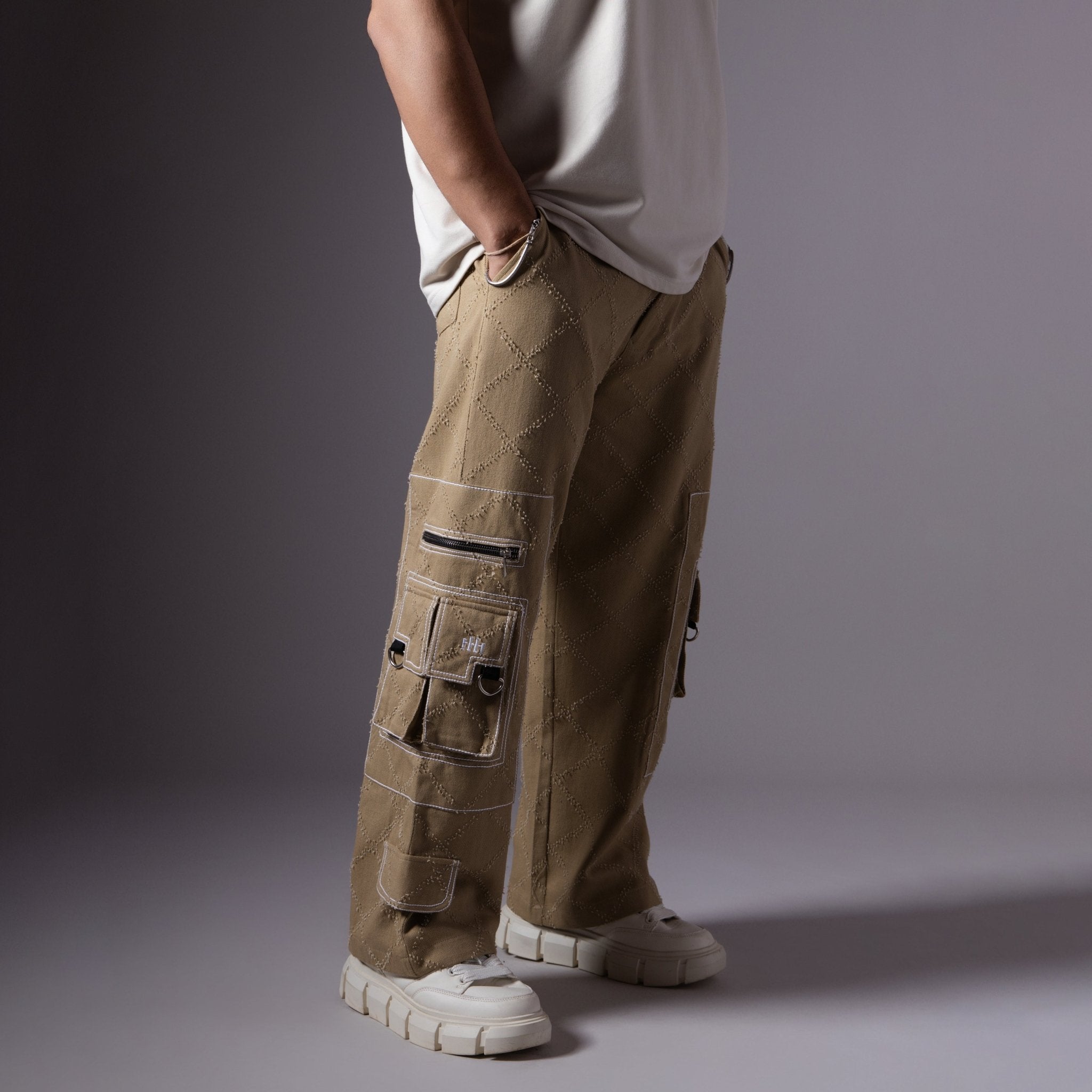 BEIGE POCKET DENIM CARGO - RDX - Hophead