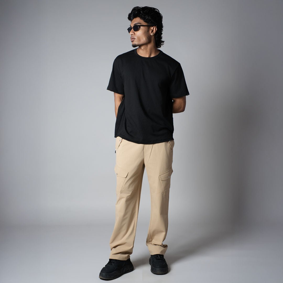 BEIGE SIDE POCKET CARGO SWEATPANTS - Hophead