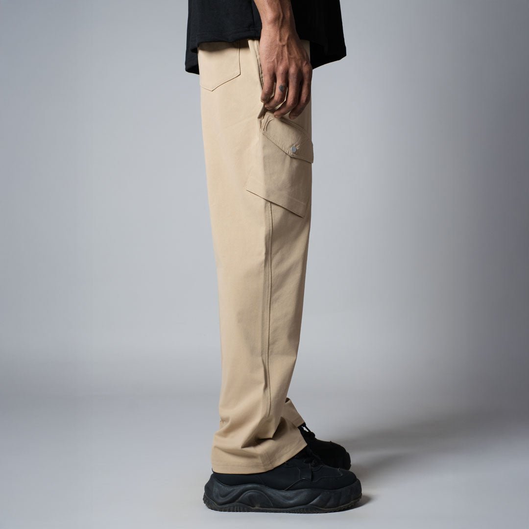 BEIGE SIDE POCKET CARGO SWEATPANTS - Hophead