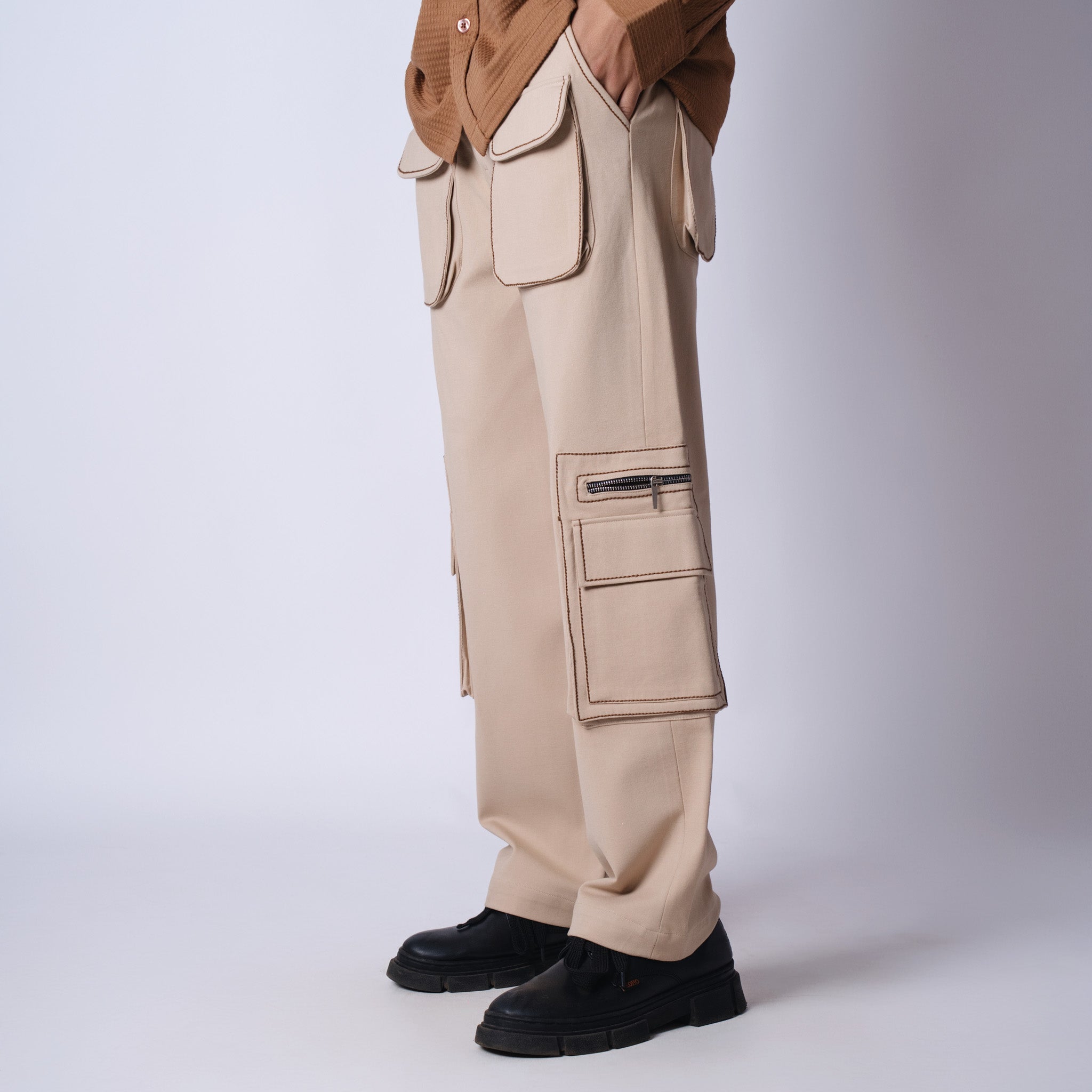 BEIGE STITCHLINE CARGO - Hophead