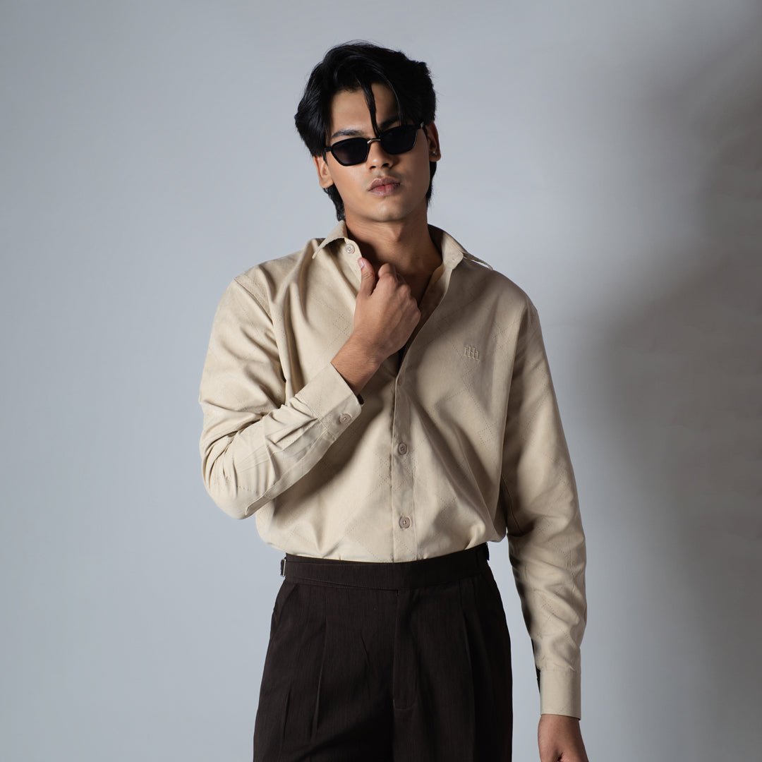 BEIGE SUEDE LASER LUXE SHIRT - Hophead