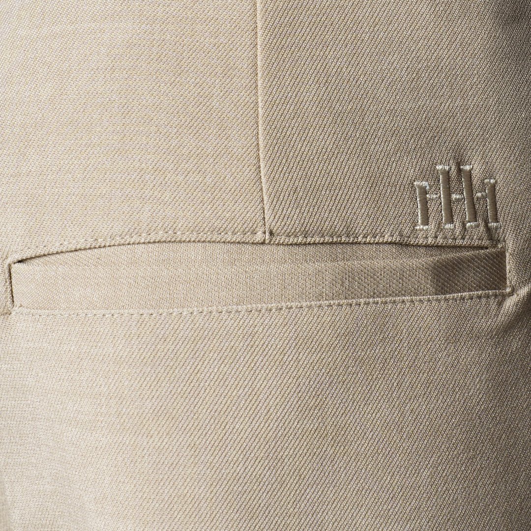 BEIGE TEXTURED D - RING ITALIAN STYLE TROUSER - Hophead