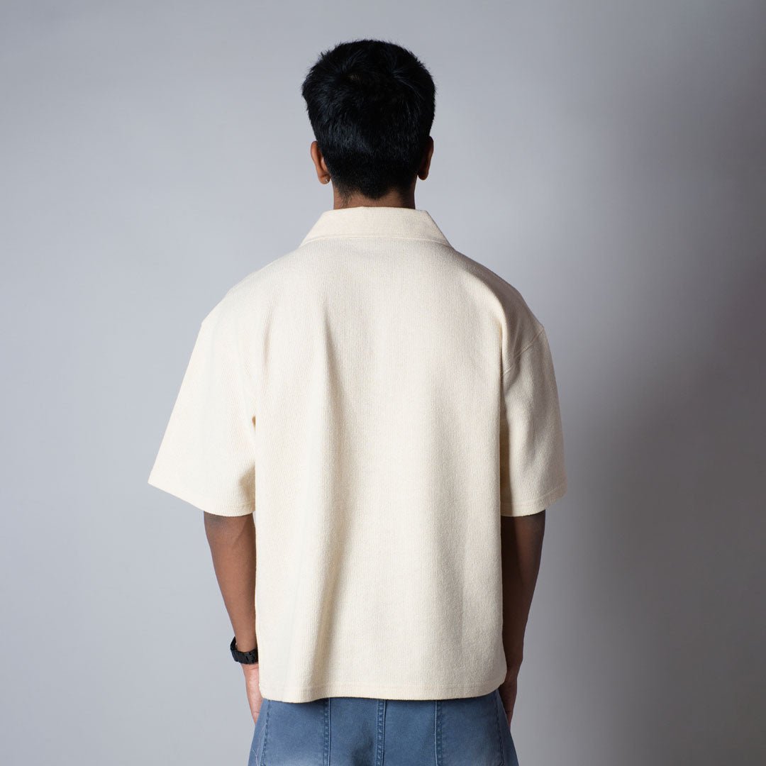 BEIGE TEXTURED POLO - Hophead