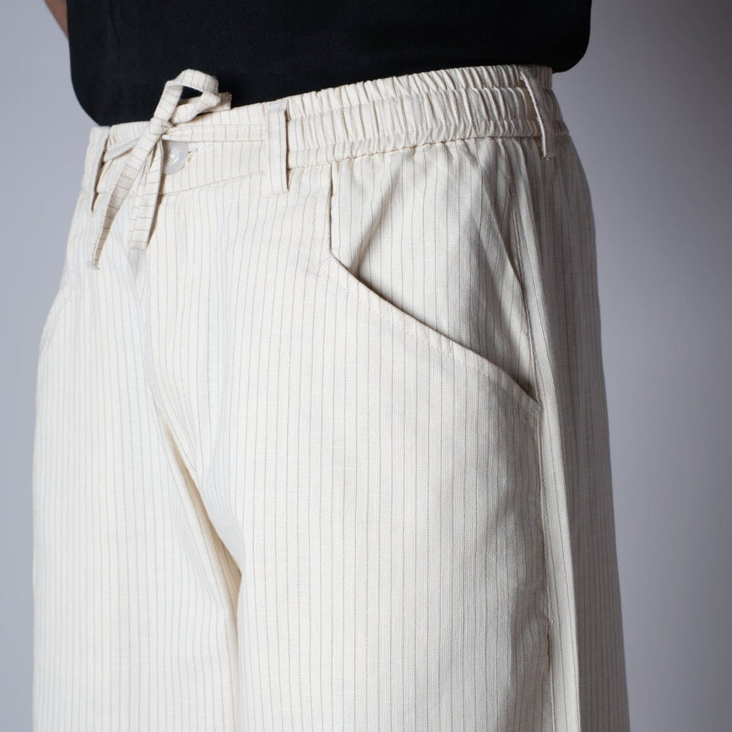 BEIGE VERTICAL STRIPED PANT - Hophead