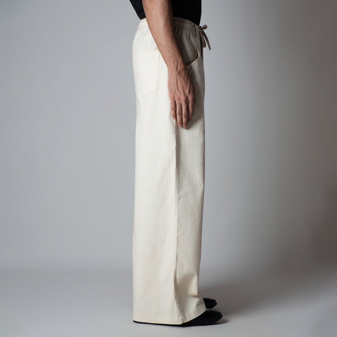BEIGE VERTICAL STRIPED PANT - Hophead
