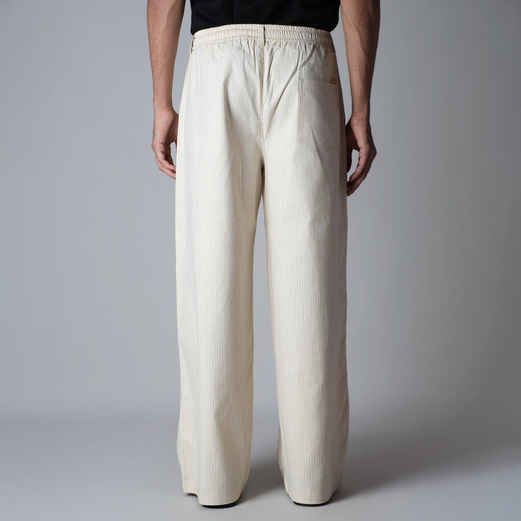 BEIGE VERTICAL STRIPED PANT - Hophead