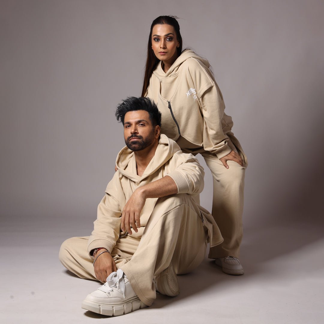 BEIGE ZIPPER ON HOODIE - Hophead