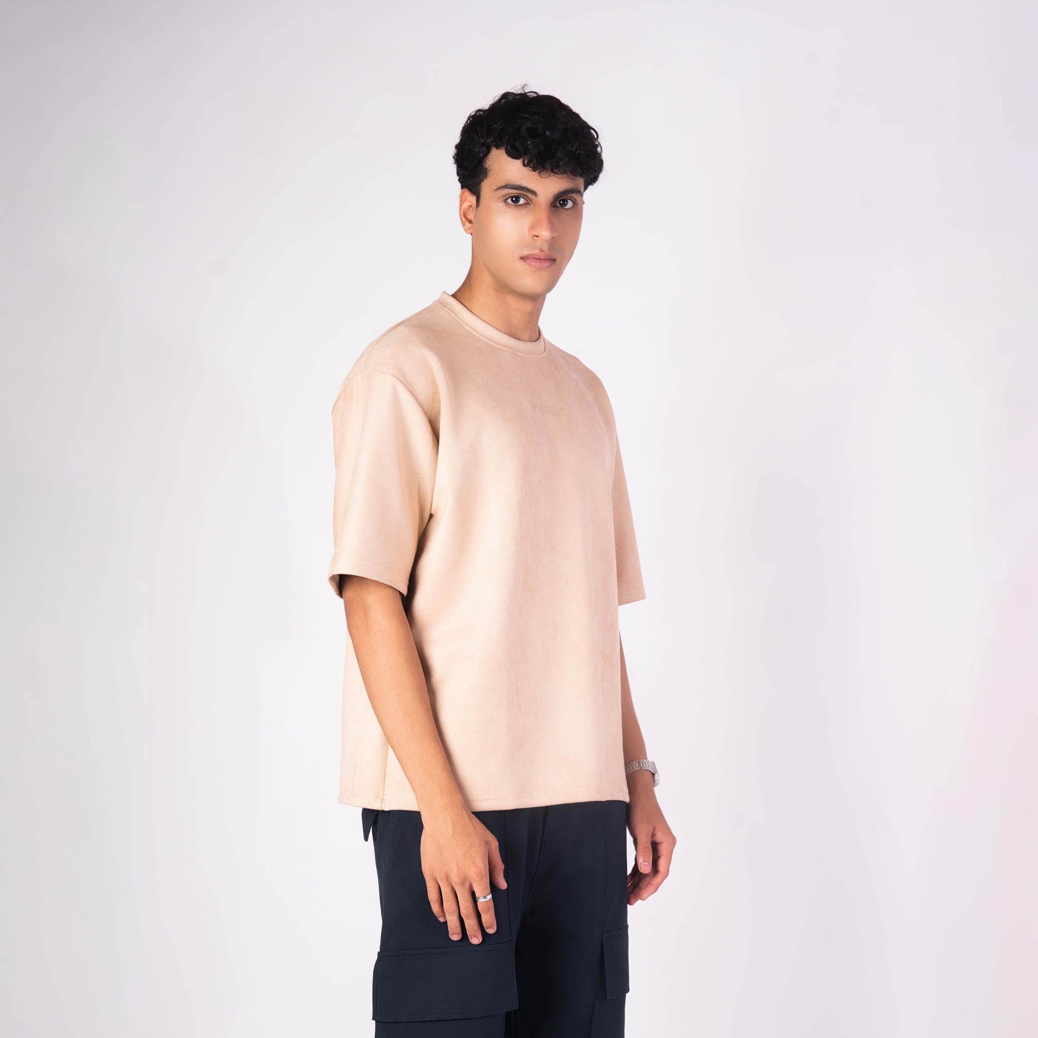 BISQUE EMBRIODERED SUEDE T - SHIRT - Hophead