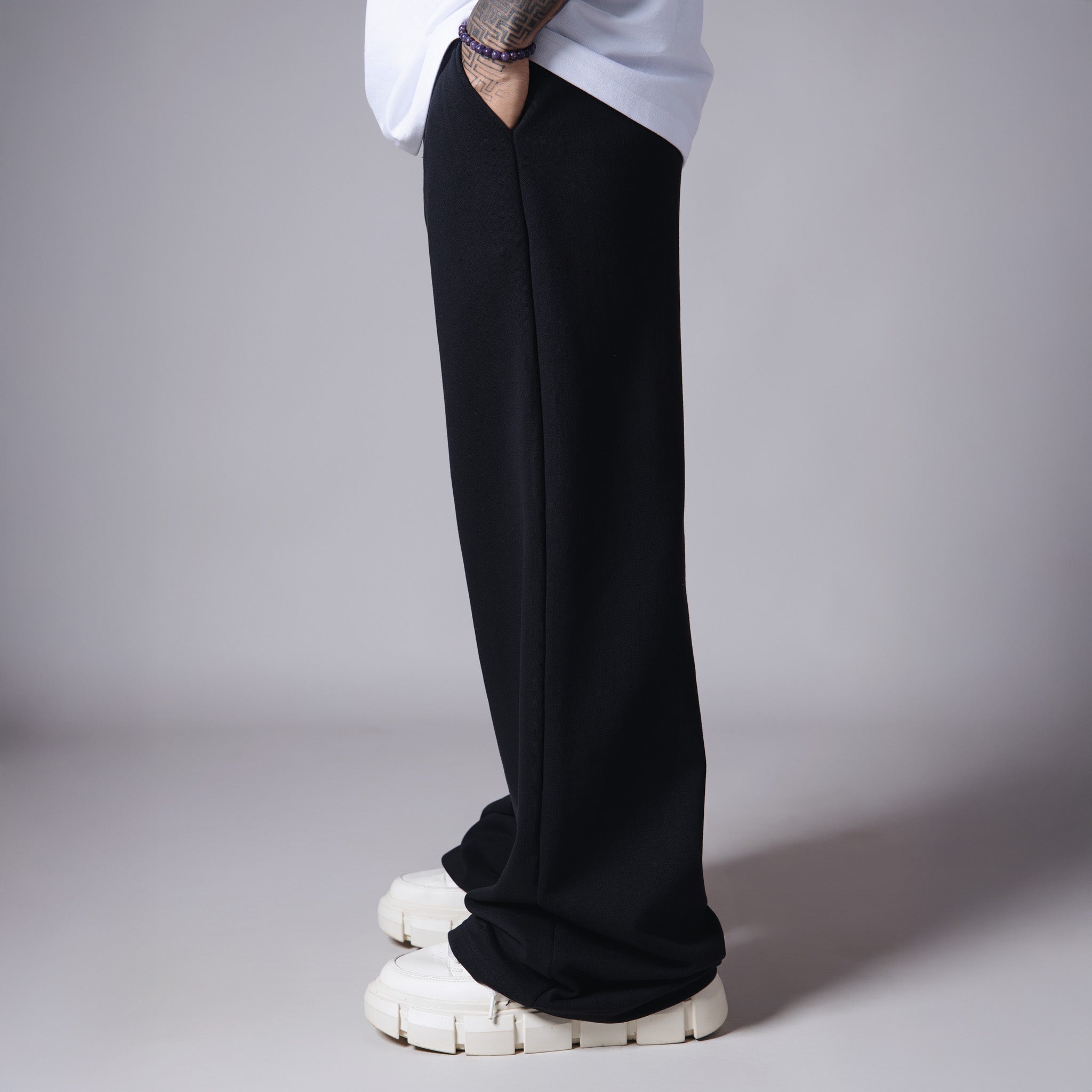 BLACK BASIC HEAVY SWEATPANTS - Hophead